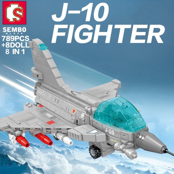 Blocs de Construction - Avion j-10 Fighter (8 en 1) (Sans boîte) - 789 pièces