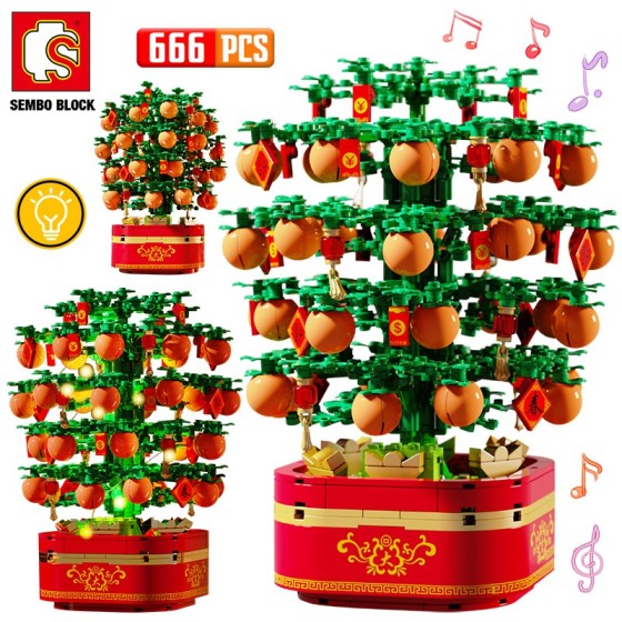 Blocs de Construction - Boîte à musique arbre Kumquat sans boîte - 666 pièces